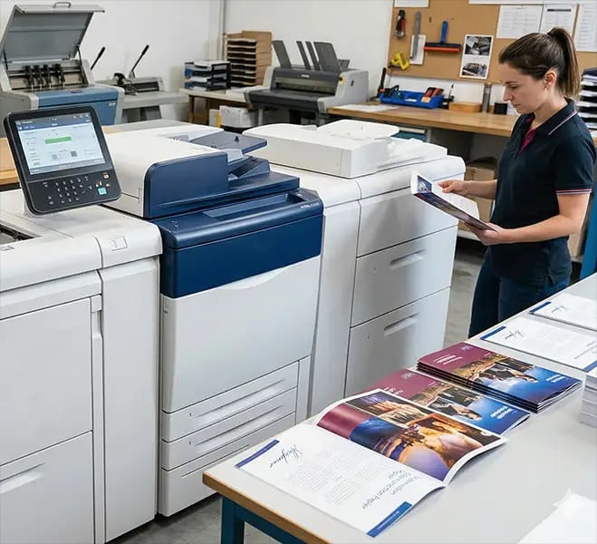 Presse et façonnage de documents dans l’atelier impression Groupe Routage