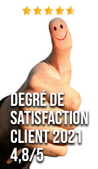 Degré de satisfaction client en 2021 : 4,8/5